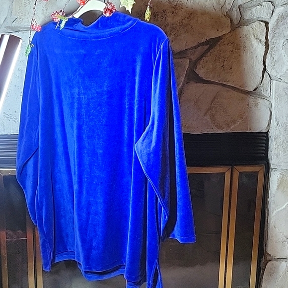 Denim & Co  Active Womans Velour Tops Set of 3, Size 2X, 3/4 Sleeves, Side Slit - Picture 7 of 7